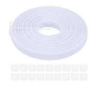 PATIKIL Das Nähen von Knochen, 10 Yard 12mm breites Polyester-Näh-durch hohe Dichte Korsett-Knochen mit 40 Stück Endkappen für Korsett Hochzeitskleid Hut Kappe DIY, Weiß