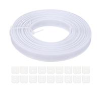 PATIKIL Das Nähen von Knochen, 10 Yard 12mm breites Polyester-Näh-durch niedrige Dichte Korsett-Knochen mit 40 Stück Endkappen für Korsett Hochzeitskleid Hut Kappe DIY, Weiß