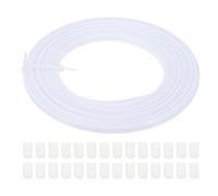 PATIKIL Das Nähen von Knochen, 10 Yard 4mm breites Polyester-Näh-durch hohe Dichte Korsett-Knochen mit 40 Stück Endkappen für Korsett Hochzeitskleid Hut Kappe DIY, Weiß