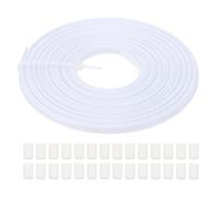 PATIKIL Das Nähen von Knochen, 10 Yard 5mm breites Polyester-Näh-durch niedrige Dichte Korsett-Knochen mit 40 Stück Endkappen für Korsett Hochzeitskleid Hut Kappe DIY, Weiß
