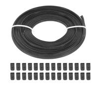 PATIKIL Das Nähen von Knochen, 10 Yard 5mm breites Polyester-Näh-durch niedrige Dichte Korsett-Knochen mit 40 Stück Endkappen für Korsett Hochzeitskleid Hutkappe DIY, Schwarz