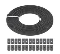 PATIKIL Das Nähen von Knochen, 10 Yard 6mm breites Polyester-Näh-durch hohe Dichte Korsett-Knochen mit 40 Stück Endkappen für Korsett Hochzeitskleid Hut Kappe DIY, Schwarz