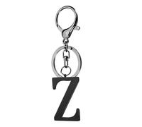 PATIKIL Edelstahl Schlüsselanhänger Buchstabe Z, Schwarz Buchstaben Anhänger mit Schlüsselringe, Name Initial Schlüsselanhänger für Damen Herren Taschen Rucksack Handtaschen Auto Schlüssl