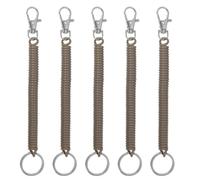 PATIKIL Einziehbare Spiralfedern Schlüsselanhänger 5Stk Anti-Verlust Schlüssel Ketten Halter Lanyard Kordel mit Metall Karabiner Schlüsselring 17.5cm für Schlüssel Geldbörse Braun