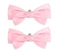 PATIKIL Frauen Bow Schuhclips, 2 Stück Satin Elegante Abnehmbare Schleifen Schuhclips, Niedliche Verzierung Schuh Schnalle für Dekoration Hochzeit Party Hellrosa