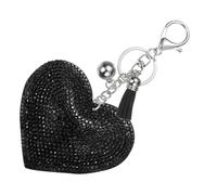 PATIKIL Herz Schlüsselanhänger Damen, Liebe Schlüsselanhänger Glitzer Charm mit Quasten/Schlüsselringe, Schwarz Strass Schlüsselanhänger Herz Anhänger für Taschen Schlüssel, Weiß-Schwarz