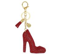 PATIKIL Hoher Absatz Schlüsselanhänger Glitzer Strasssteine, Bling Rhinestone Schlüsselanhänger Aesthetic charm für Taschenanhänger Damen Handtaschen Dekor Autoschlüsselanhänger, Rot