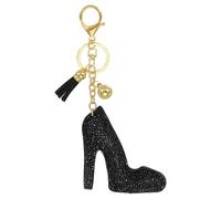 PATIKIL Hoher Absatz Schlüsselanhänger Glitzer Strasssteine, Bling Rhinestone Schlüsselanhänger Aesthetic charm für Taschenanhänger Damen Handtaschen Dekor Autoschlüsselanhänger, Schwarz