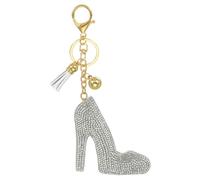 PATIKIL Hoher Absatz Schlüsselanhänger Glitzer Strasssteine, Bling Rhinestone Schlüsselanhänger Aesthetic charm für Taschenanhänger Damen Handtaschen Dekor Autoschlüsselanhänger, Weiß