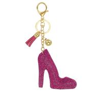 PATIKIL Hoher Absatz Schlüsselanhänger Glitzer Strasssteine, Bling Rhinestone Schlüsselanhänger Aesthetic charm für Taschenanhänger Damen Handtaschen Dekor Autoschlüsselanhänger, Rosarot