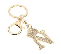 PATIKIL Initial Letter Schlüsselanhänger Buchstabe N Krone Design Charm mit Kristall Diamanten Dekorative Frauen Alphabet Anhänger für Tasche Rucksack DIY Handwerk, Goldton