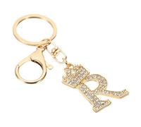 PATIKIL Initial Letter Schlüsselanhänger Buchstabe R Krone Design Charm mit Kristall Diamanten Dekorative Frauen Alphabet Anhänger für Tasche Rucksack DIY Handwerk, Goldton