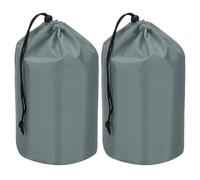 PATIKIL Kordelzugbeutel 2 Stück 13 x 25cm Stuff Sack, Wasserdichter Outdoor-Aufbewahrungssack Tragbarer Zugband-Staubschutzbeutel Leichter Schlafsack für Camping Wandern Reisen, Hellgrau