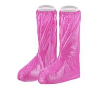 PATIKIL L Wasserdicht Schuhüberzieher 1 Paar PVC Wiederverwendbar Rutschfeste Überschuhe Regen Galoschen Schneestiefel Protektor mit Reißverschluss für Regnerisch Draußen Rosa