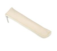 PATIKIL Leder Etui Mini Federmäppchen Schreibwaren Organizer Kosmetiktasche Mit Reißverschluss Für Stifte Marker Erwachsene Beige 1 Stück