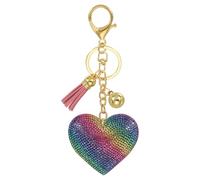 PATIKIL Liebe Schlüsselanhänger Glitzer Strasssteine, Bling Rhinestone Schlüsselanhänger Herz Charm Anhänger für Taschenanhänger Damen Handtaschen Dekor Autoschlüsselanhänger, Mehrfarbig