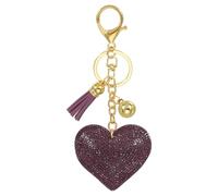 PATIKIL Liebe Schlüsselanhänger Glitzer Strasssteine, Bling Rhinestone Schlüsselanhänger Herz Charm Anhänger für Taschenanhänger Damen Handtaschen Dekor Autoschlüsselanhänger, Dunkellila