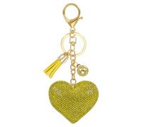 PATIKIL Liebe Schlüsselanhänger Glitzer Strasssteine, Bling Rhinestone Schlüsselanhänger Herz Charm Anhänger für Taschenanhänger Damen Handtaschen Dekor Autoschlüsselanhänger, Gelb