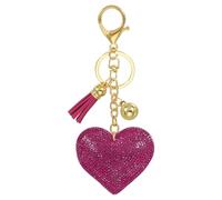 PATIKIL Liebe Schlüsselanhänger Glitzer Strasssteine, Bling Rhinestone Schlüsselanhänger Herz Charm Anhänger für Taschenanhänger Damen Handtaschen Dekor Autoschlüsselanhänger, Rosarot