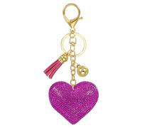 PATIKIL Liebe Schlüsselanhänger Glitzer Strasssteine, Bling Rhinestone Schlüsselanhänger Herz Charm Anhänger für Taschenanhänger Damen Handtaschen Dekor Autoschlüsselanhänger, Fuchsia