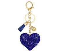 PATIKIL Liebe Schlüsselanhänger Glitzer Strasssteine, Bling Rhinestone Schlüsselanhänger Herz Charm Anhänger für Taschenanhänger Damen Handtaschen Dekor Autoschlüsselanhänger, Blau