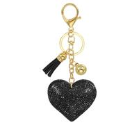 PATIKIL Liebe Schlüsselanhänger Glitzer Strasssteine, Bling Rhinestone Schlüsselanhänger Herz Charm Anhänger für Taschenanhänger Damen Handtaschen Dekor Autoschlüsselanhänger, Schwarz