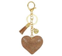 PATIKIL Liebe Schlüsselanhänger Glitzer Strasssteine, Bling Rhinestone Schlüsselanhänger Herz Charm Anhänger für Taschenanhänger Damen Handtaschen Dekor Autoschlüsselanhänger, Khaki