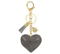 PATIKIL Liebe Schlüsselanhänger Glitzer Strasssteine, Bling Rhinestone Schlüsselanhänger Herz Charm Anhänger für Taschenanhänger Damen Handtaschen Dekor Autoschlüsselanhänger, Grau