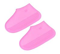 PATIKIL M Faltbar Wasserdicht Silikon Schuhbezug Wiederverwendbar rutschfest Überschuhe Regenstiefel Schuhbezug Beschützer Galoschen für Draußen Regen Schnee Rosa