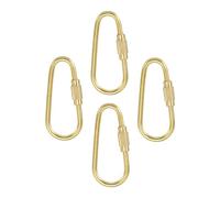 PATIKIL Messing Schlüsselring, 4er Pack Schraubverschluss Karabinerhaken Schlüsselhalter für Schlüssel