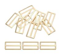 PATIKIL Metal Buckle 10 stk. Tri-Glide-Schieber Gurtbandgürtelversteller für Gurtbandhalter Lederhandwerk DIY Taschengürtelherstellung,1,5 Zoll / 38 mm, Hellgolden