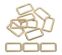 PATIKIL Metal Buckle 8 stk. Quadratische Schlaufe Gurt-Schnalle für Riemenhalter Lederhandwerk Taschengürtel DIY Geldbörse Herstellung, 1-1/2" / 38mm, Hellgolden