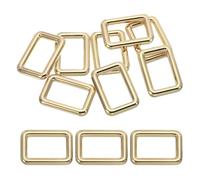 PATIKIL Metal Buckle 8 stk. Quadratische Schlaufe Gurt-Schnalle für Riemenhalter Lederhandwerk Taschengürtel DIY Geldbörse Herstellung, 3/4" / 19mm, Licht Golden