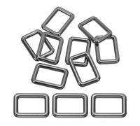 PATIKIL Metal Buckle 8 stk. Quadratische Schlaufe Gurt-Schnalle für Riemenhalter Lederhandwerk Taschengürtel DIY Geldbörse Herstellung, 1-1/2" / 38mm,Schwarz