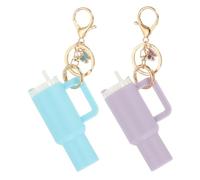 PATIKIL Mini Tumbler Schlüsselanhänger, 2 Stück Mini Cup Schlüsselanhänger Lippenbalsamhalter Niedlicher Charm Schlüsselanhänger für Rucksack Charm Damen