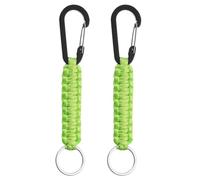 PATIKIL Paracord Schlüsselanhänger, 2 Stück Survival Lanyard Schlüsselanhänger Schnur mit Haken Geeignet für Camping Wandern Clip Schlüssel Rucksack Werkzeug Outdoor, Hellgrün