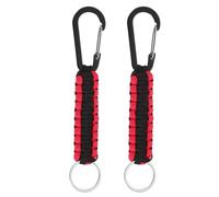 PATIKIL Paracord Schlüsselanhänger, 2 Stück Survival Lanyard Schlüsselanhänger Schnur mit Haken Geeignet für Camping Wandern Clip Schlüssel Rucksack Werkzeug Outdoor, Schwarz Rot