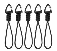 PATIKIL Paracord Schlüsselanhänger, 5 Stück Überlebens-Lanyard Schlüsselanhänger Schnur mit Haken Geeignet für Camping Wandern Clip Schlüssel Rucksack Werkzeug Outdoor, Schwarz