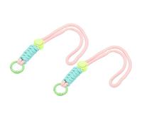 PATIKIL Paracord Schlüsselband, 2 Stück Handy Schlüsselband Seil Handgelenk Lanyards Geflochtener Riemen mit Karabinerhaken zum Aufhängen von Schlüsseln, Pink, Hellgrün, Himmelblau