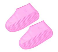 PATIKIL S Faltbar Wasserdicht Silikon Schuhbezug Wiederverwendbar rutschfest Überschuhe Regenstiefel Schuhbezug Beschützer Galoschen für Draußen Regen Schnee Rosa