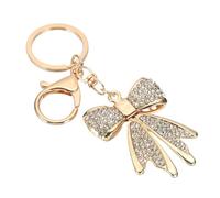 PATIKIL Schlüsselanhänger Mit Schleife Für Frauen, Handtasche Charm Rhinestone Schleife Accessoires Für Schlüssel Handtasche Rucksack Auto Ring, Gold