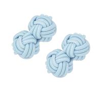 PATIKIL Seidenknoten-Manschettenknöpfe, Manschettenknöpfe aus elastischem Stoff, Twist-Knoten-Kleidungsaccessoires für Männer, Frauen, Business, Geschenk, Hochzeit, Hellblau