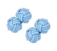 PATIKIL Seidenknoten-Manschettenknöpfe, Manschettenknöpfe aus elastischem Stoff, Twist-Knoten-Kleidungsaccessoires für Männer, Frauen, Geschäft, Geschenk, Hochzeit, Seeblau