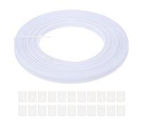 PATIKIL Stäbchen zum Nähen, 10 Yard 8mm breites Polyester-Näh-Stäbchen mit hoher Dichte zum Durchnähen mit 40 Stück Endkappen für Korsett, Hochzeitskleid, Hut, DIY, Weiß