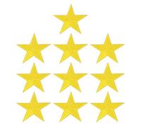 PATIKIL Stern Aufbügeln Patches, 10 Stück Stern Aufnäher Applikationen zum Aufbügeln oder Aufnähen für Kleidung Jacken Hut Rucksack Reparatur Dekorationen, Gelb, 3" x 2.8"
