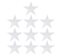 PATIKIL Stern Aufbügeln Patches, 10 Stück Stern Aufnäher Applikationen zur Verzierung von Kleidung, Jacken, Hüten, Rucksäcken, Weiß, 3" x 2.8"