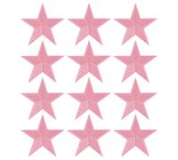 PATIKIL Stern Aufbügeln Patches, 12 Stück Stern Aufnäher Applikationen zum Aufbügeln für Kleidung Jacken Hut Rucksack Reparatur Dekorationen, Pink, 3,2" x 3,2"