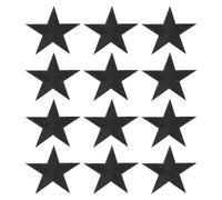 PATIKIL Stern Aufbügeln Patches, 12 Stück Stern Aufnäher Applikationen zum Aufbügeln für Kleidung Jacken Hut Rucksack Reparatur Dekorationen, Schwarz, 3,2" x 3,2"