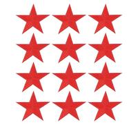 PATIKIL Stern Aufbügeln Patches, 12 Stück Stern Aufnäher Applikationen zum Aufbügeln für Kleidung Jacken Hut Rucksack Reparatur Dekorationen, Rot, 3,2" x 3,2"