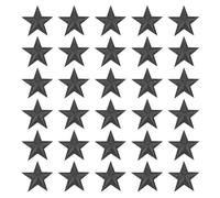 PATIKIL Stern Aufbügeln Patches, 30 Stück Stern Aufnäher Applikationen zum Aufbügeln für Kleidung Jacken Hut Rucksack Reparatur Dekorationen, Schwarz, 1" x 1"